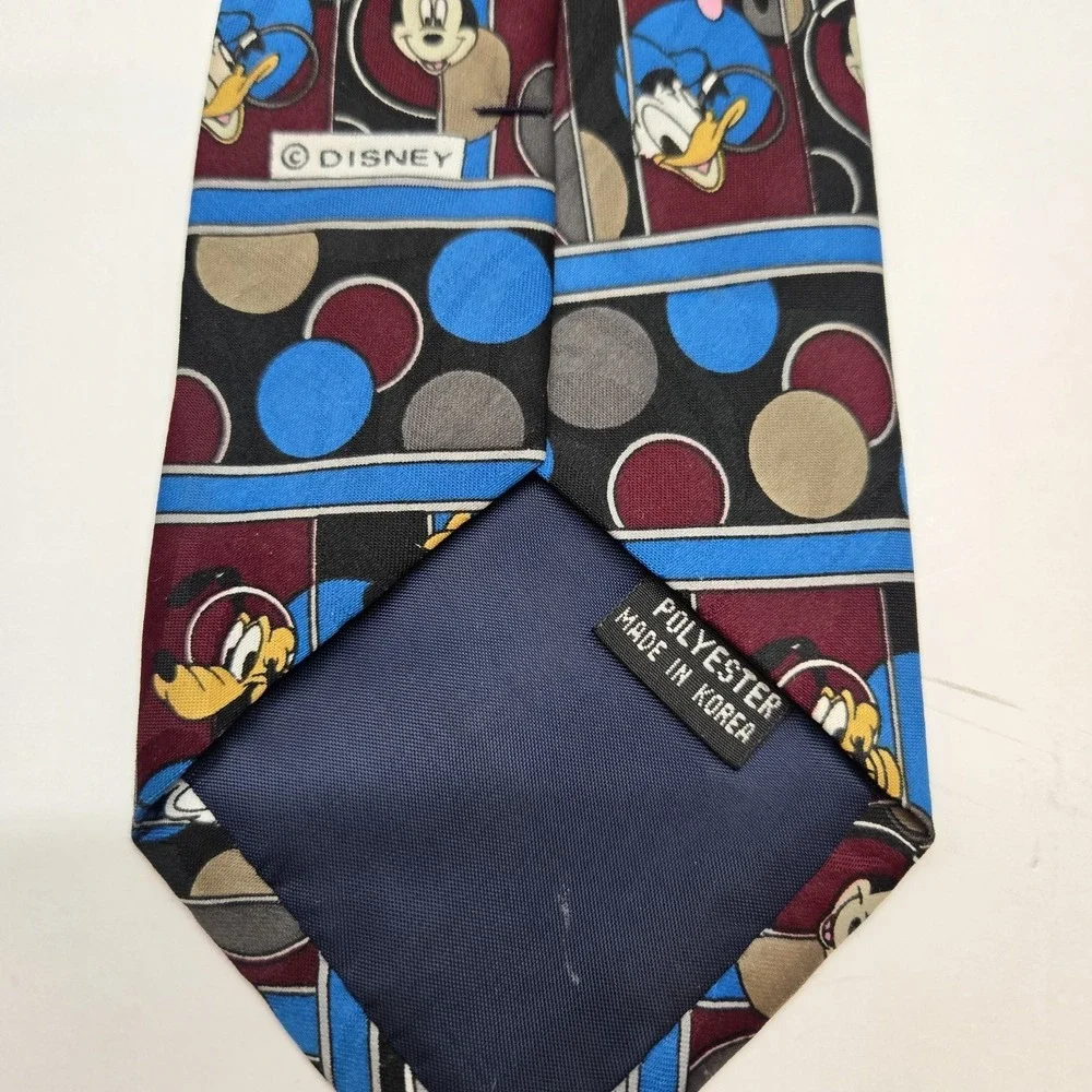 VTG Disney Mickey Unlimited‎ Neck Tie by Balancine Mickey Mouse & Goofy Striped